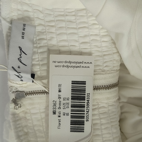 Petal & Pup White Floret Midi Dress White Graduation Wedding Celebration - Picture 4 of 7